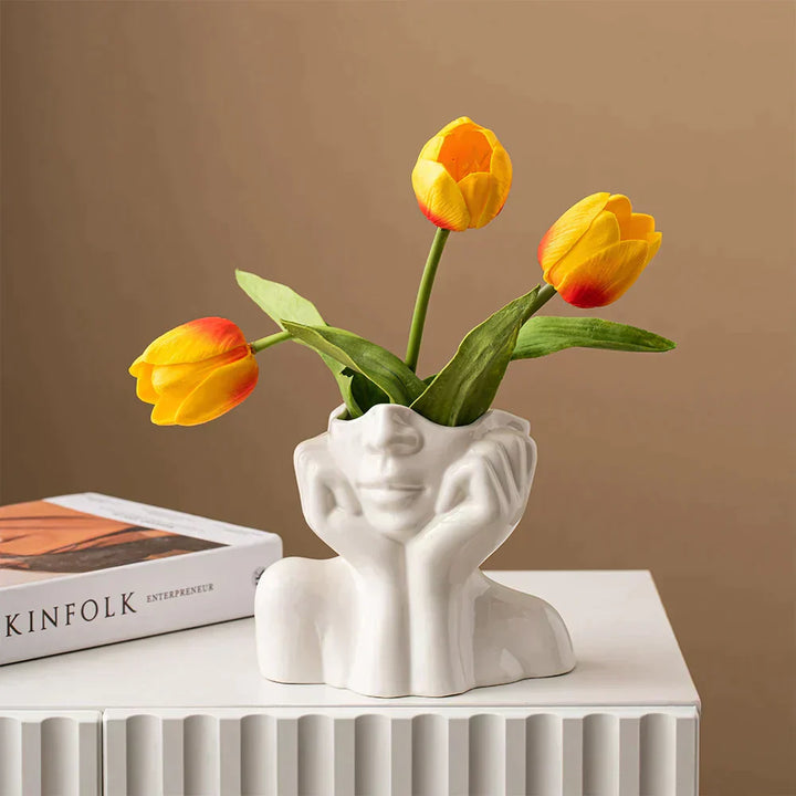 "Unique and Modern Ceramic Vase, Decorative Flower Vase for Living Room and Office" | Stornfield