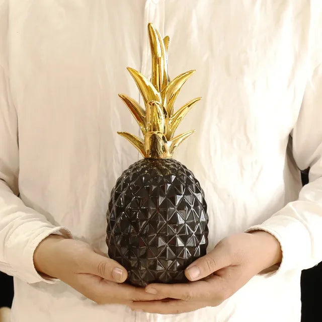 Golden Pineapple Decoration, Exclusive Home Accent for Modern Interior Design | Stornfield