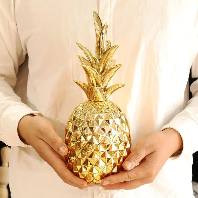 Golden Pineapple Decoration, Exclusive Home Accent for Modern Interior Design | Stornfield
