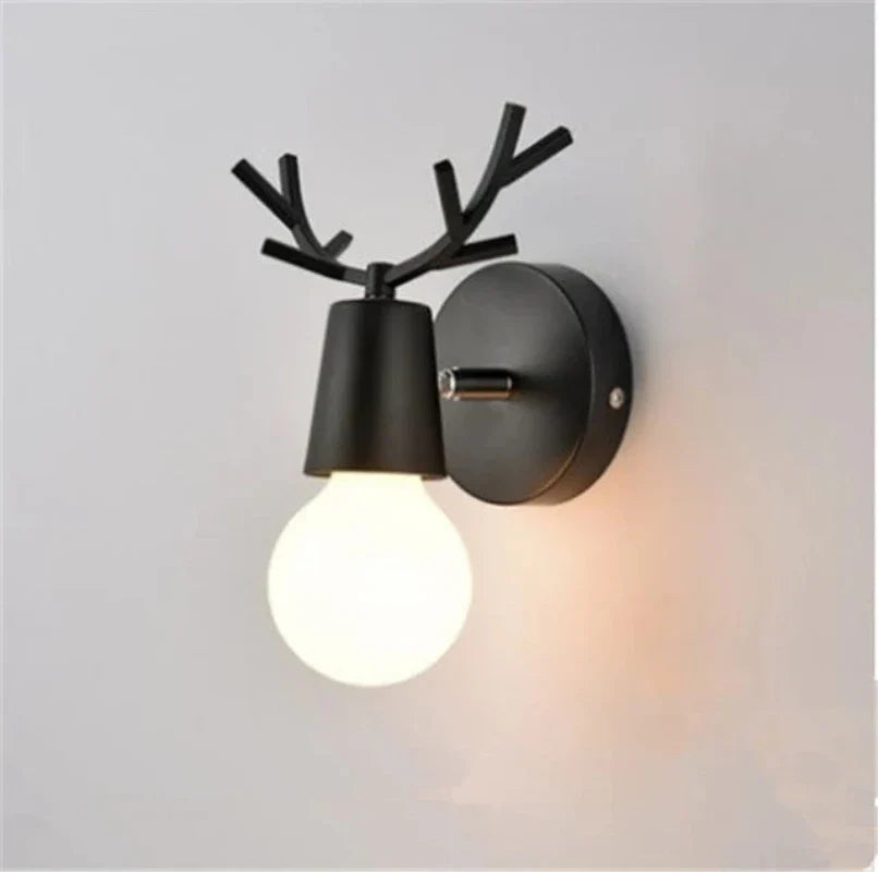 Modern Antler Wall Lamp – Wood and Metal LED Light for Children's Room & Living Room | Stornfield