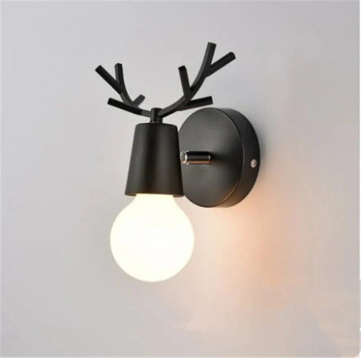 Modern Antler Wall Lamp – Wood and Metal LED Light for Children's Room & Living Room | Stornfield