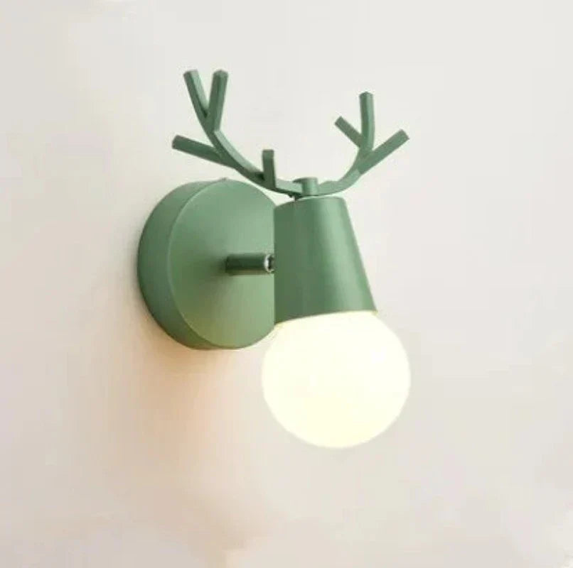 Modern Antler Wall Lamp – Wood and Metal LED Light for Children's Room & Living Room | Stornfield