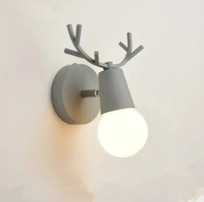 Modern Antler Wall Lamp – Wood and Metal LED Light for Children's Room & Living Room | Stornfield
