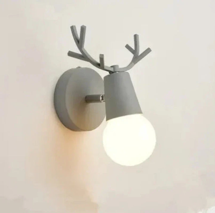 Modern Antler Wall Lamp – Wood and Metal LED Light for Children's Room & Living Room | Stornfield