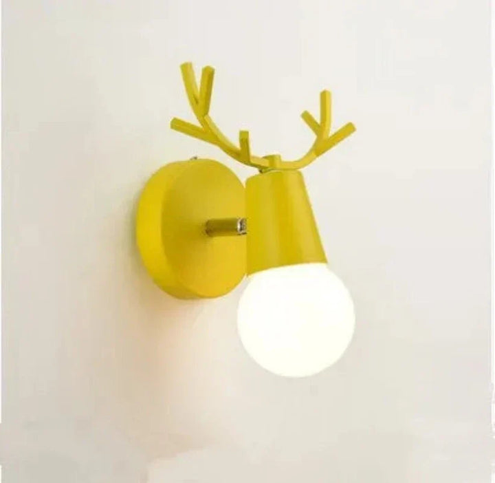 Modern Antler Wall Lamp – Wood and Metal LED Light for Children's Room & Living Room | Stornfield
