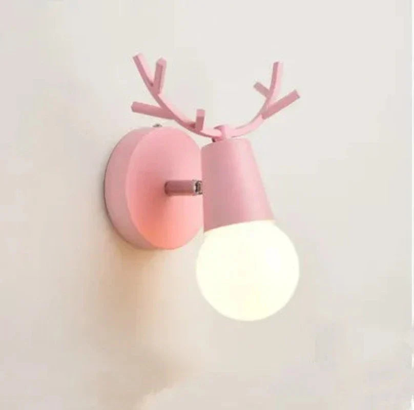 Modern Antler Wall Lamp – Wood and Metal LED Light for Children's Room & Living Room | Stornfield