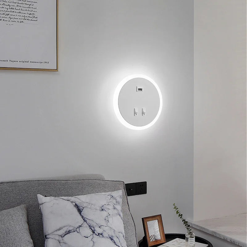 Modern LED Wall Light with USB Charging Function – Dimmable, Ambient Lighting for Living Room and Bedroom | Stornfield