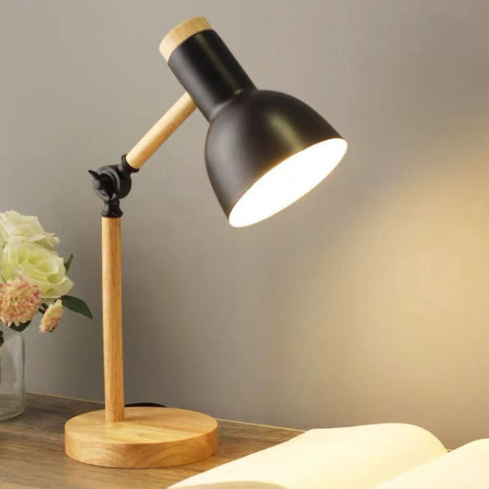 Adjustable Wood & Iron Desk Lamp | Stornfield