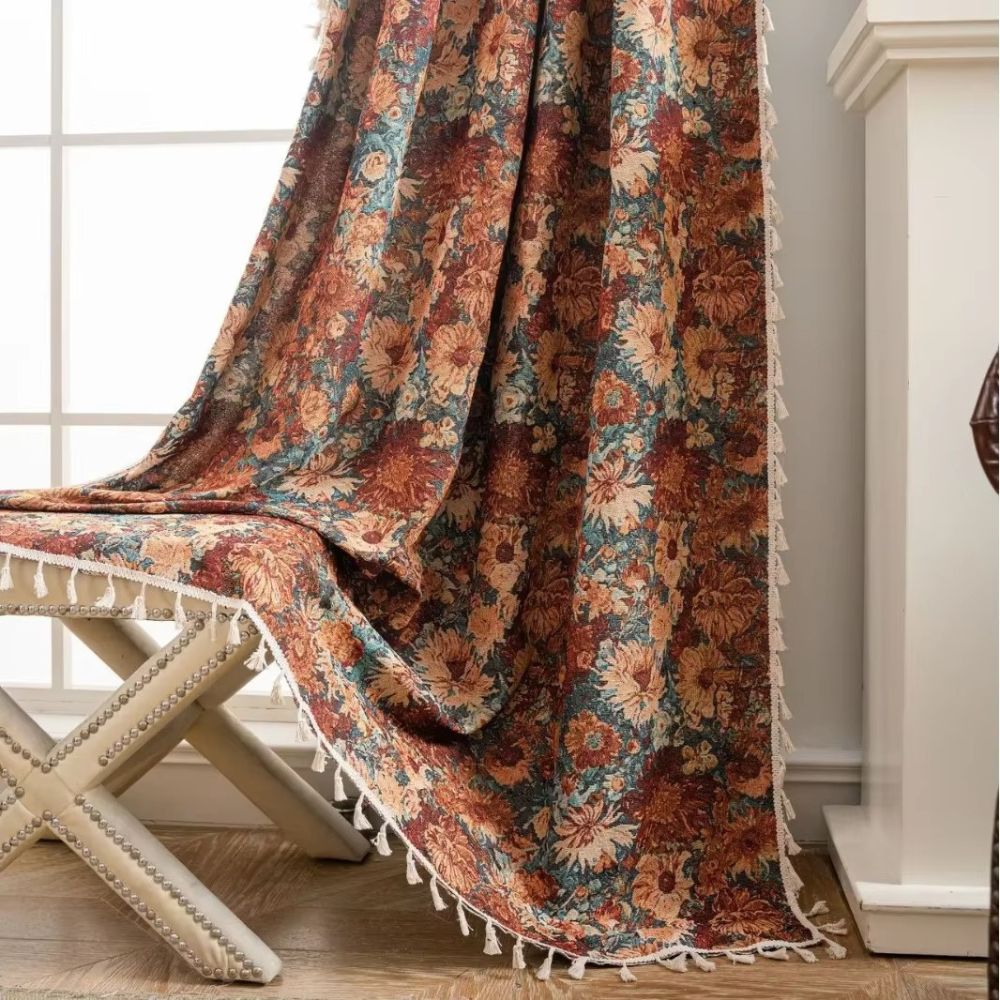 Floral Tassel Curtain Panel | Stornfield