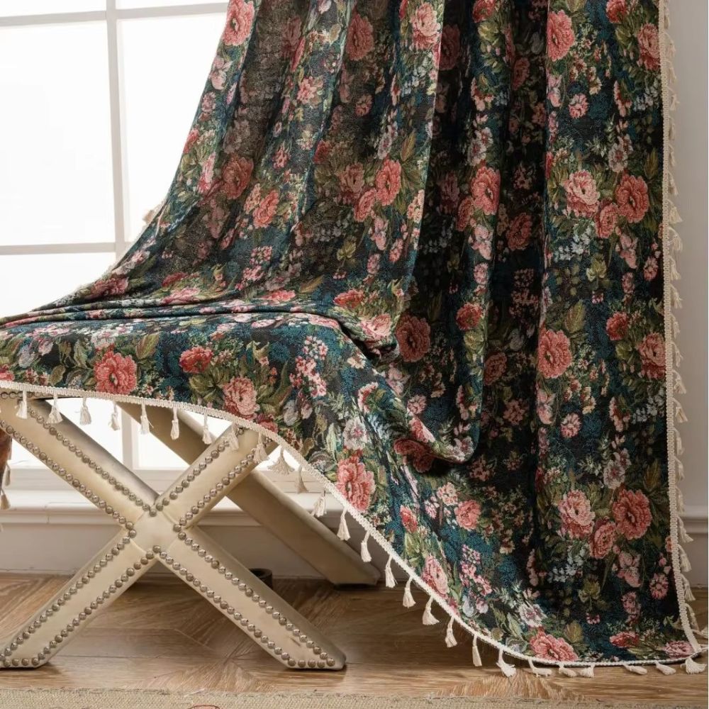 Floral Tassel Curtain Panel | Stornfield