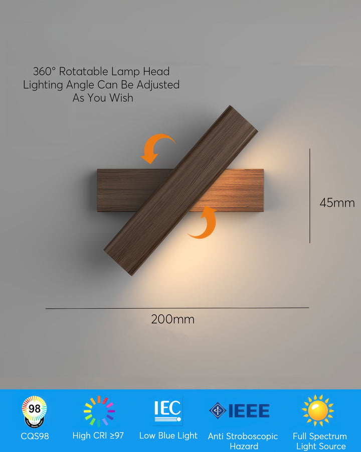 Stornfield | Swiveling Wall Lamp with Nordic Wood Grain