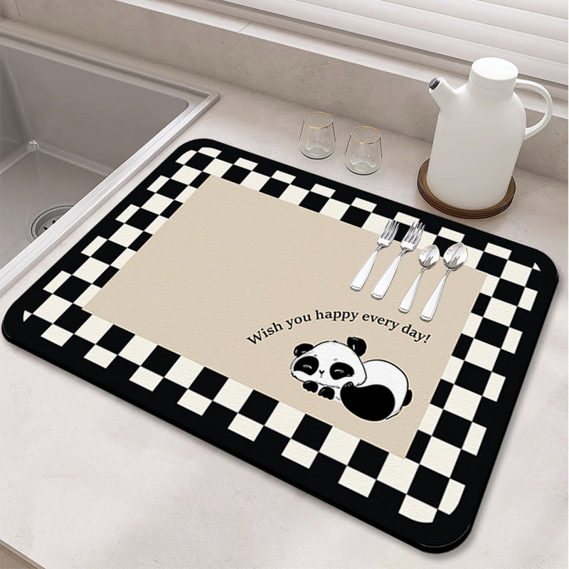 Cute Panda-Themed Kitchen Welcome Mat