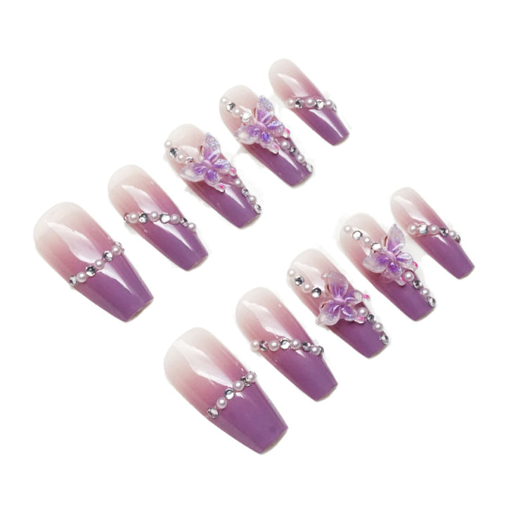 Artificial nails with elegant lilac design Stornfield