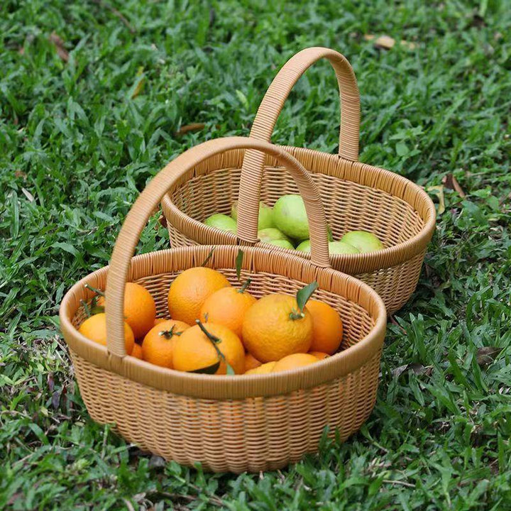 Handwoven Round Wicker Storage Basket Stornfield