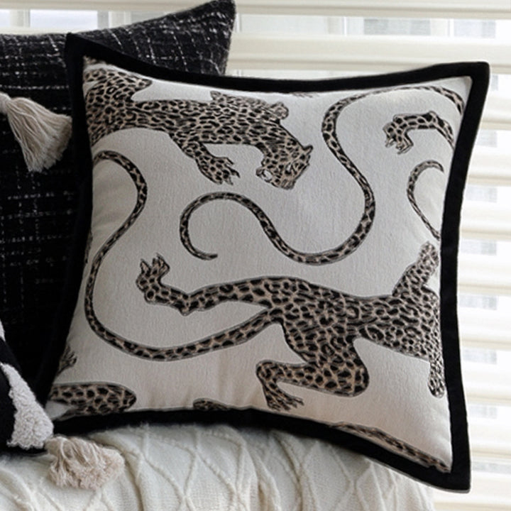 Cozy decorative cushion with modern check pattern