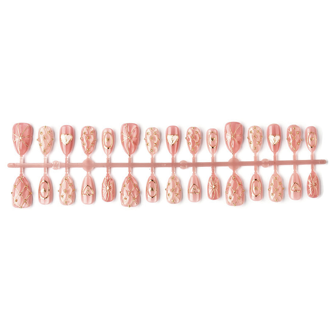 Artistic Heart-Accent Press-On Nails Set Stornfield