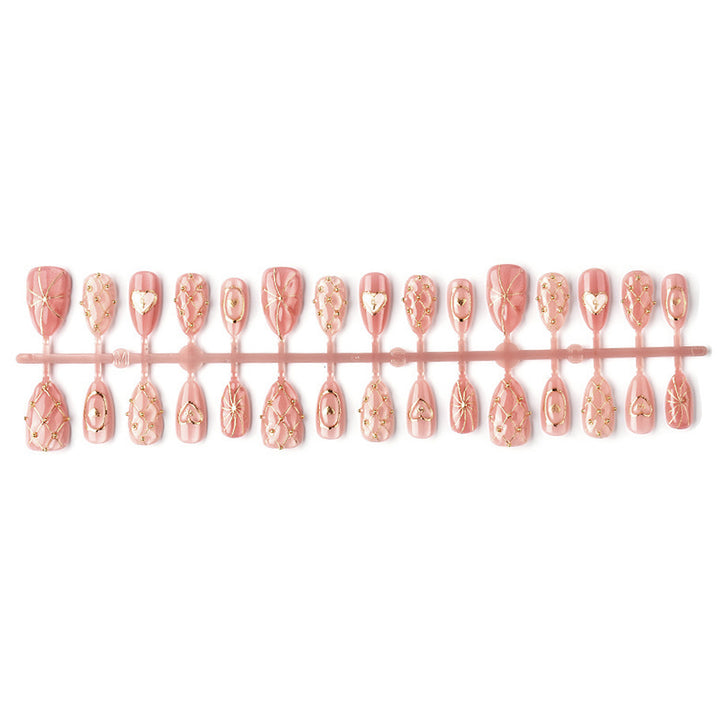 Artistic Heart-Accent Press-On Nails Set Stornfield