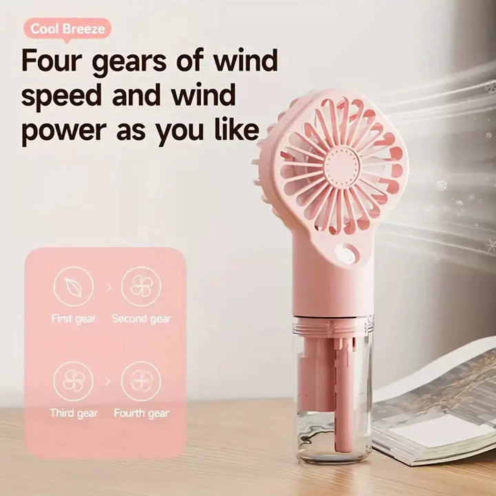 Unisex one size rechargeable handheld mister with removable clear water tank and adjustable airflow Stornfield