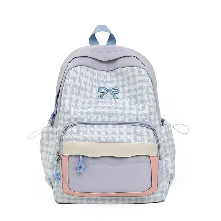Backpack in Modern Check Pattern with Transparent Viewing Window Stornfield