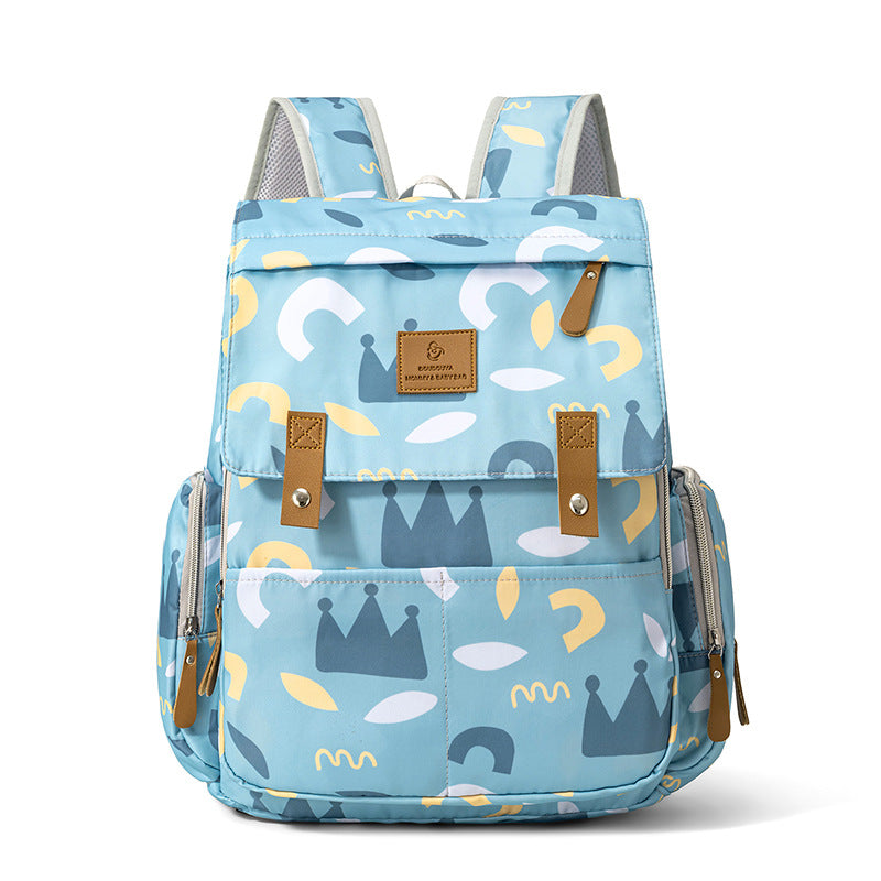 Playful Patterned Multi-Compartment Backpack Stornfield