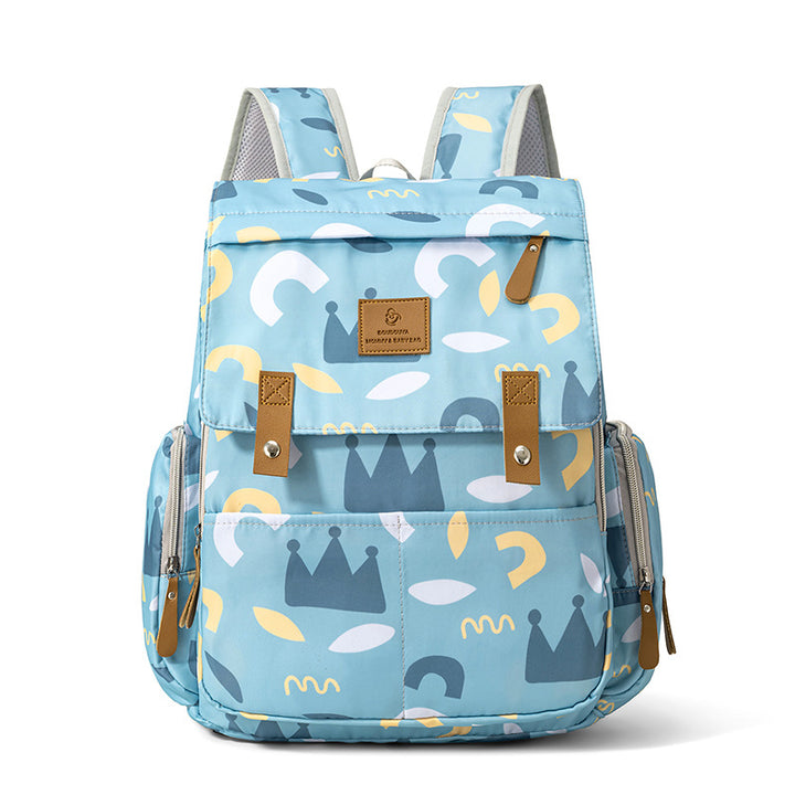Playful Patterned Multi-Compartment Backpack Stornfield