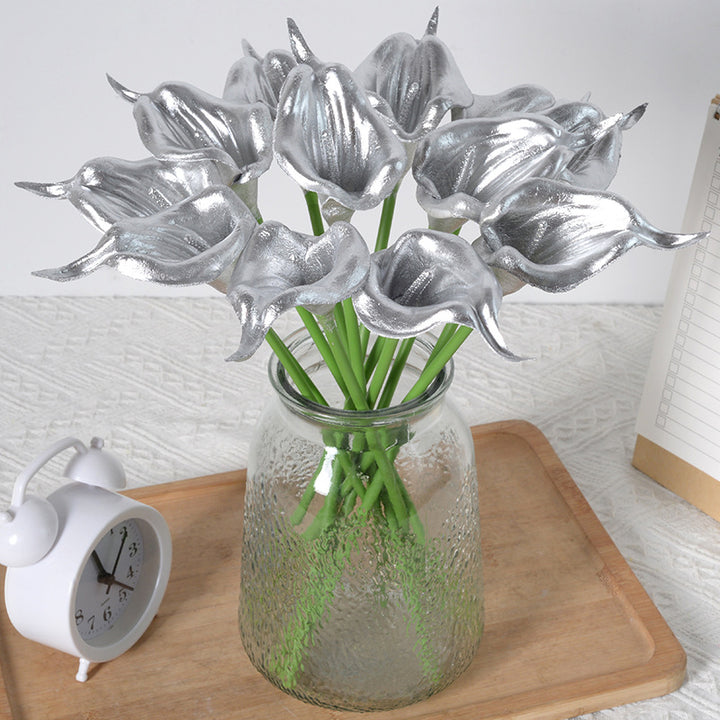 Decorative Silver Calla Lily Sculpture
