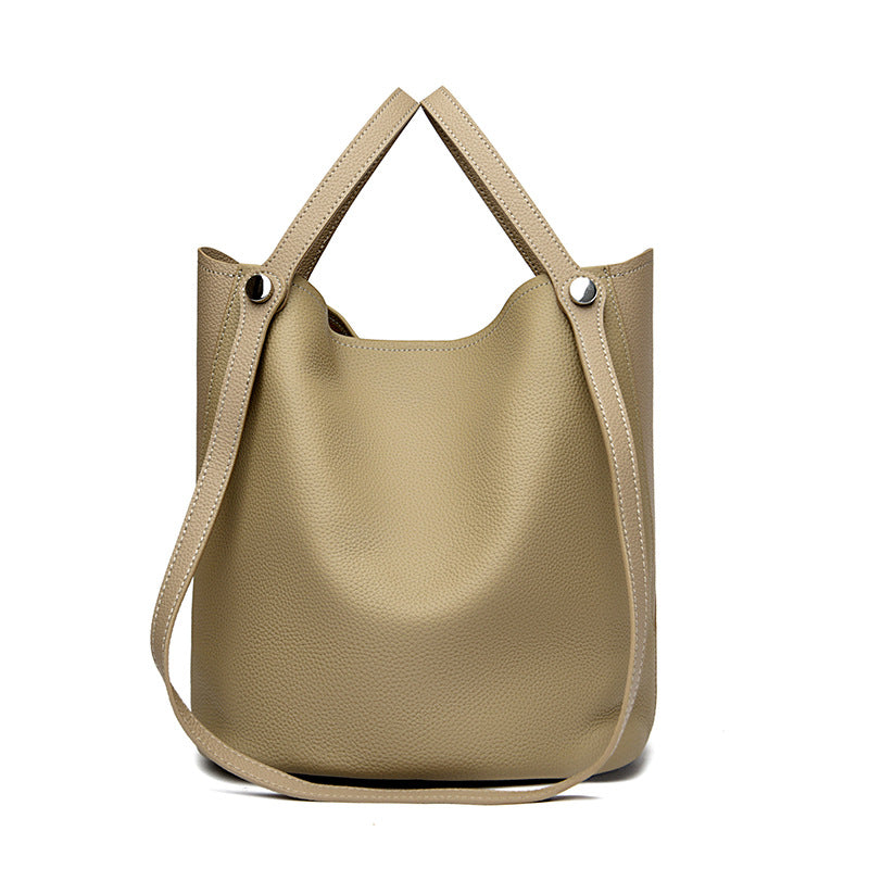 Casual Leather Bucket Bag Stornfield