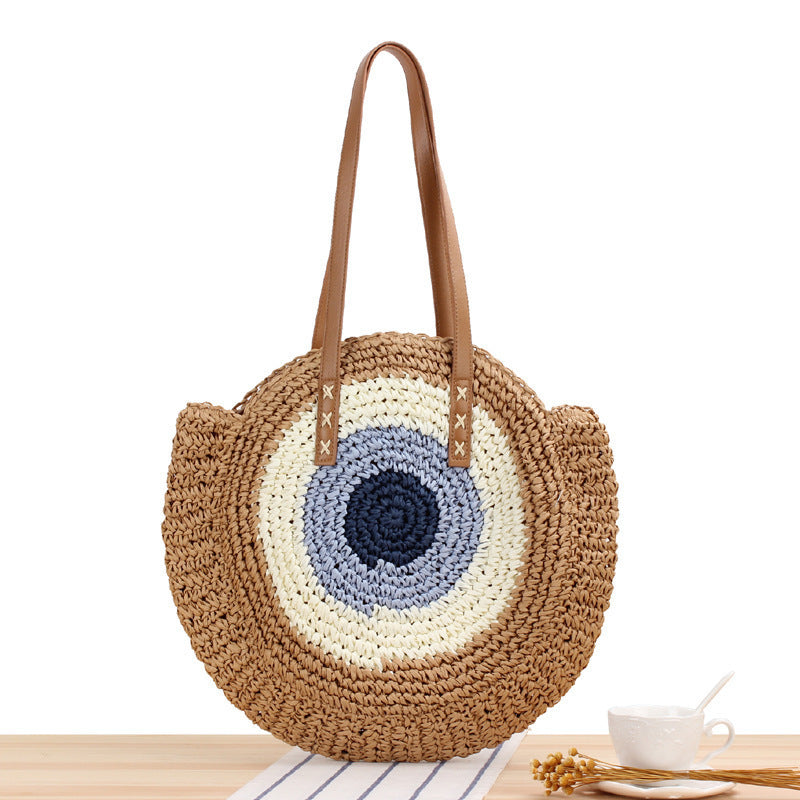Round straw bag Stornfield