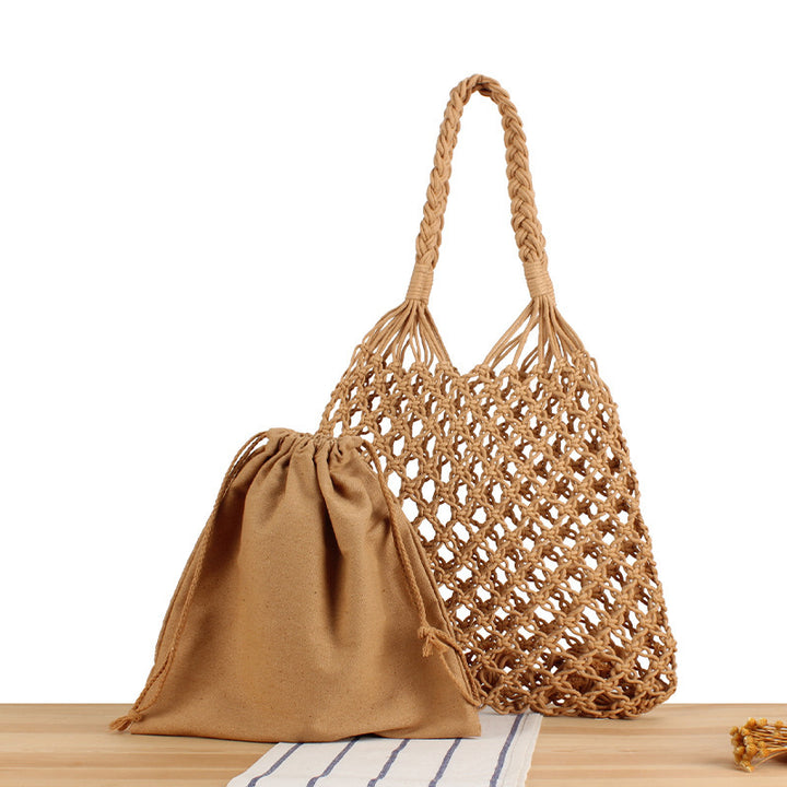 Handmade mesh tote bag with inner pouch Stornfield