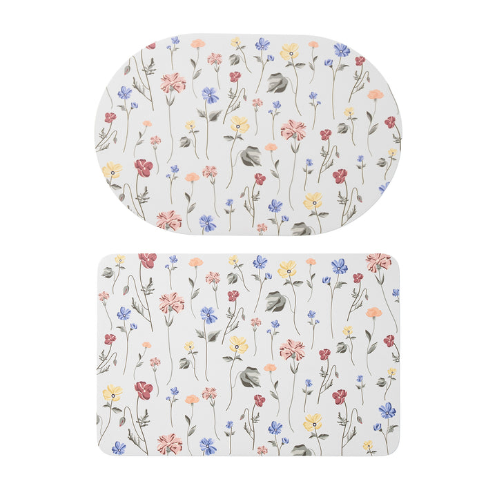 Bathroom Mat Set Stornfield with non-slip soft back underside and fine lace pattern look