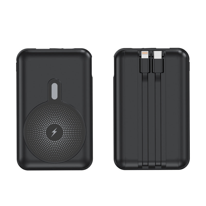 Portable power bank with inductive charging function and integrated cable management Stornfield