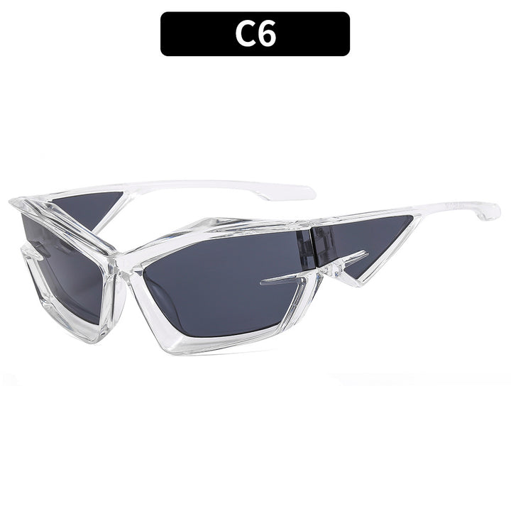 Futuristic Geometric Shield Sunglasses  1787663880