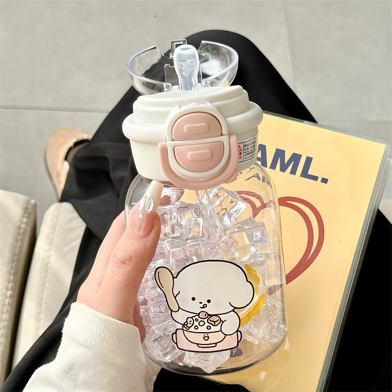 Women's water bottle with integrated fruit infuser and practical flip opening Stornfield
