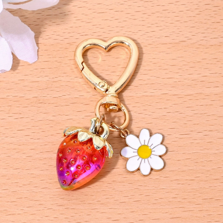 Keychain with Fruity Strawberry Design Stornfield