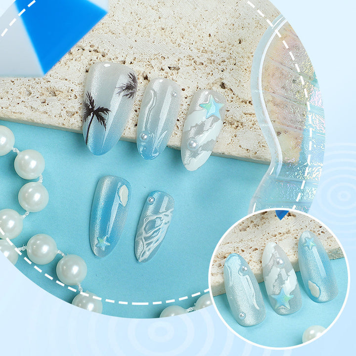 Beach-inspired art nails Stornfield