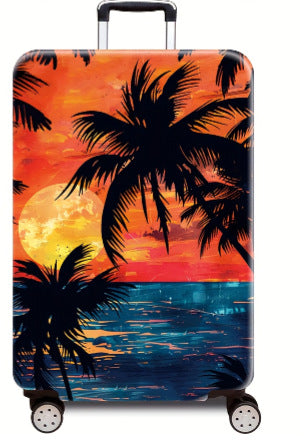 Women's Hard Shell Suitcase with Tropical Sunset Design Stornfield