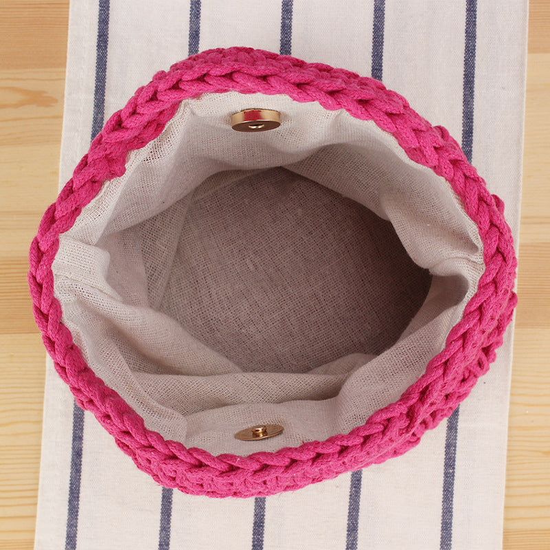Playful macrame shoulder bag with braided handle Stornfield