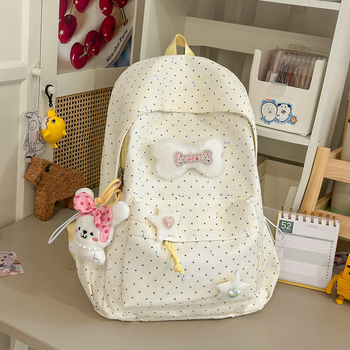 Lightweight Polka Dot Casual Backpack Stornfield