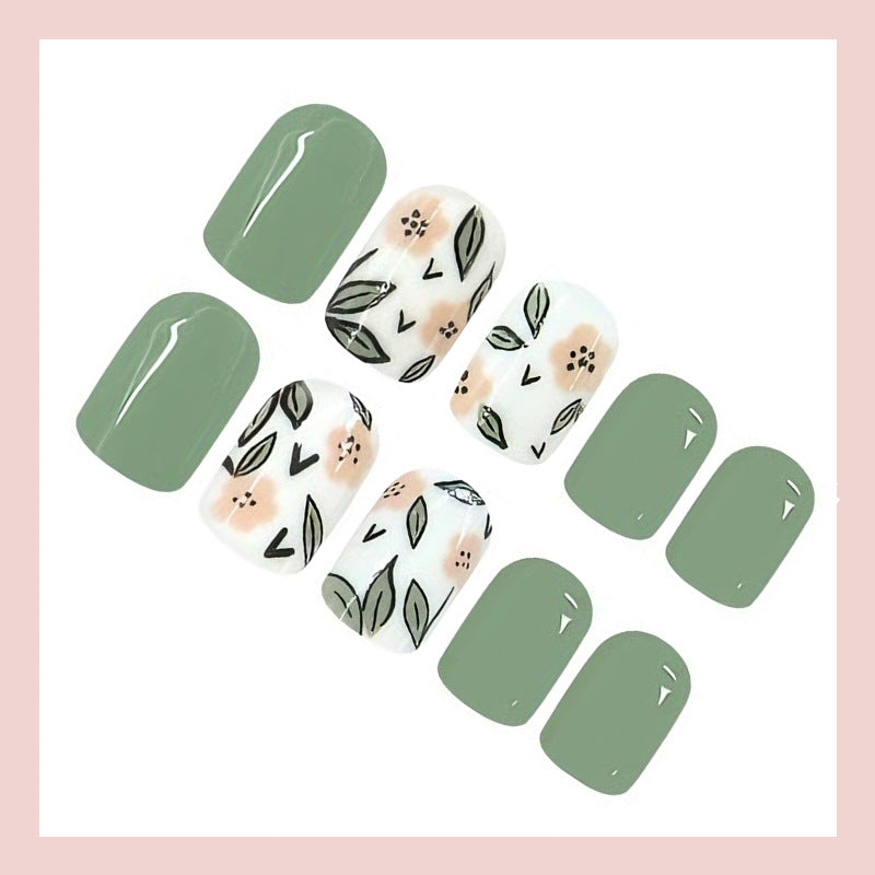 Artificial nail set with elegant floral patterns and modern design Stornfield