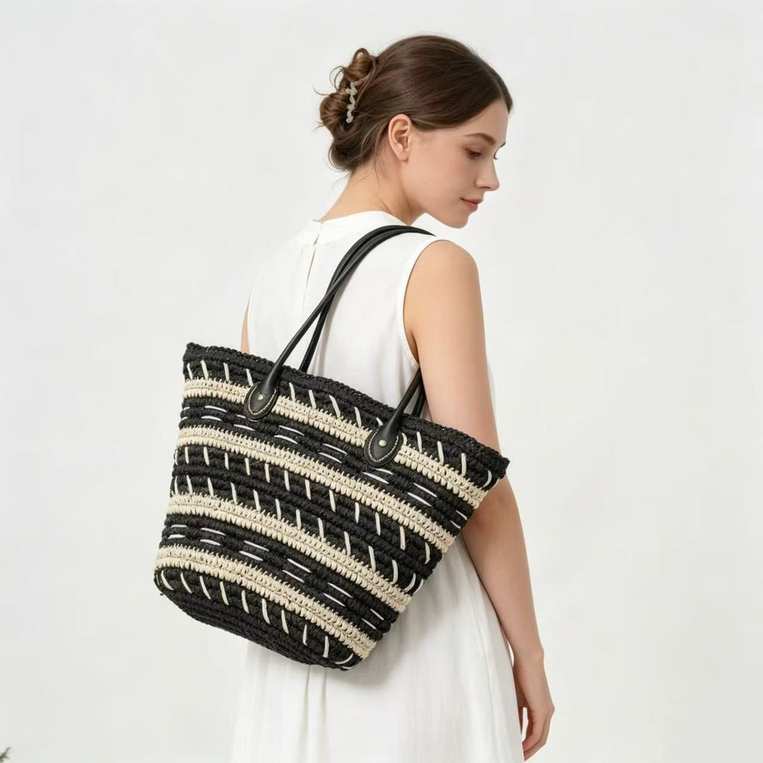 Bast-Beach bag with Elegant Structured Design Stornfield