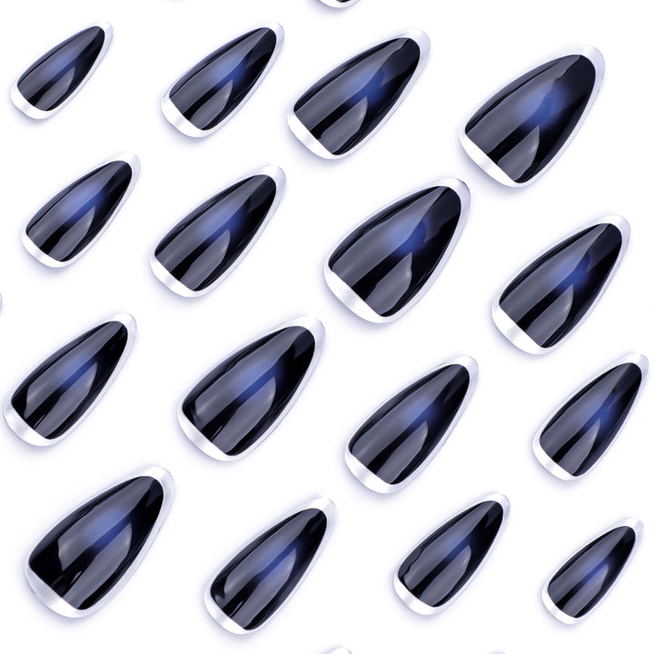 Artful stiletto nails with glamorous metallic finish Stornfield