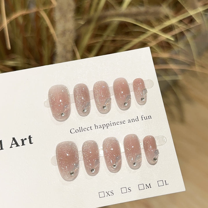 Glittering Rhinestone Press-On Nail Set