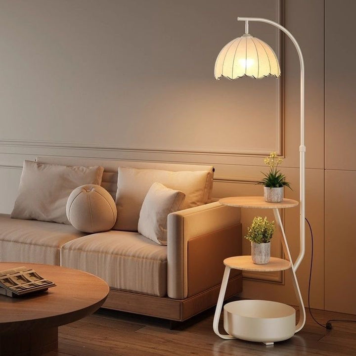 Modern Floor Lamp with Shelves