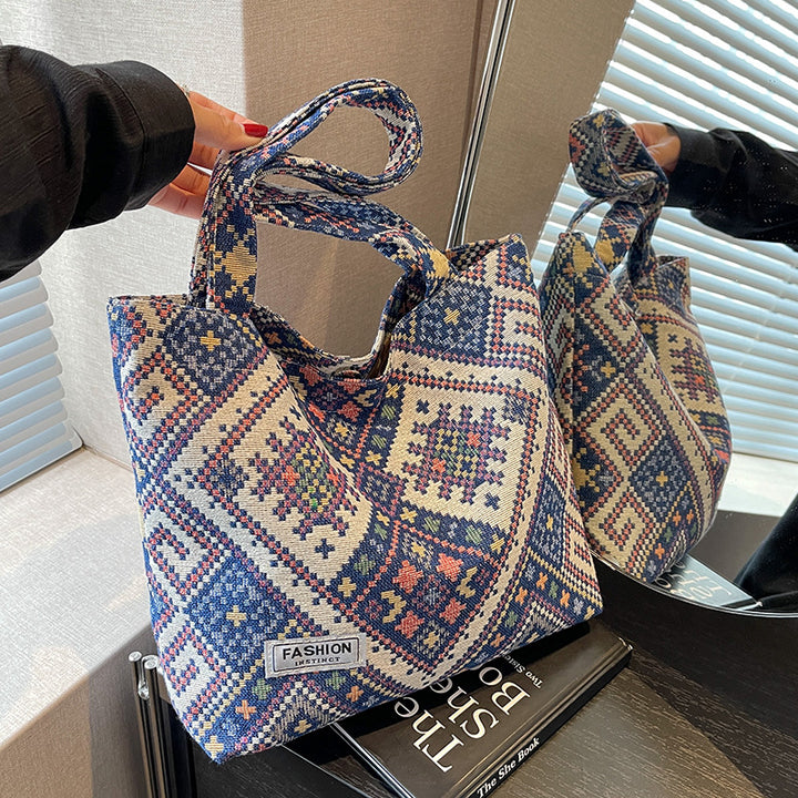 Artistic Ethnic Patterned Tote Bag
