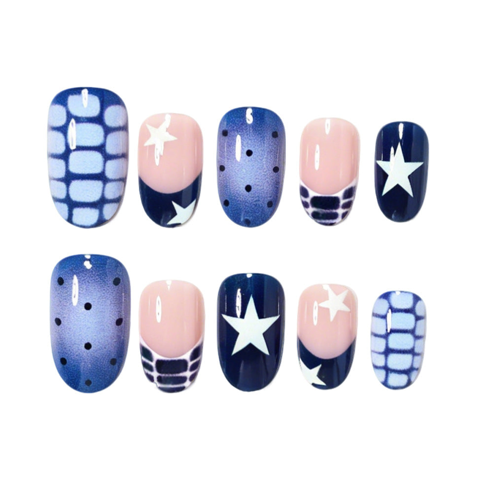 Artistic Ocean-Inspired Press-On Nail Set Stornfield