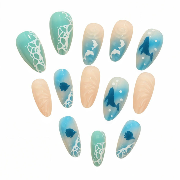 Underwater-themed art nails Stornfield