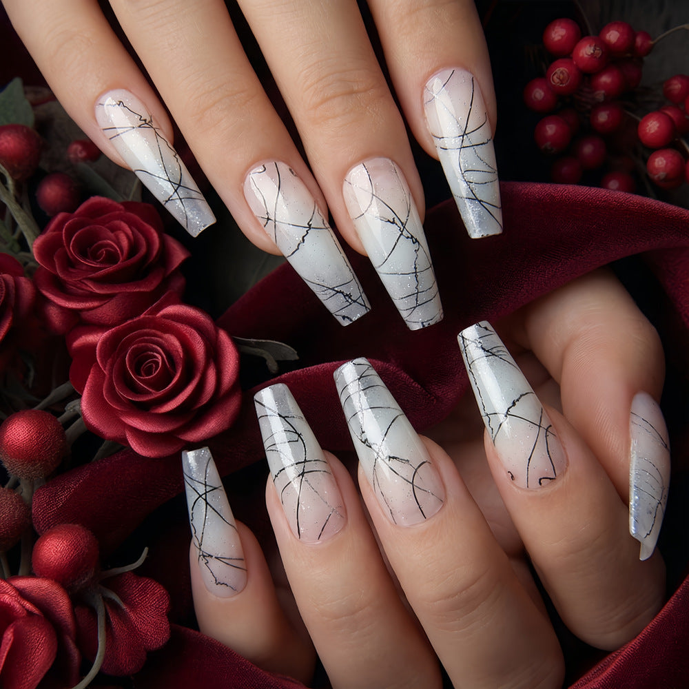 Designer Artificial Nails with Modern Line Style Stornfield