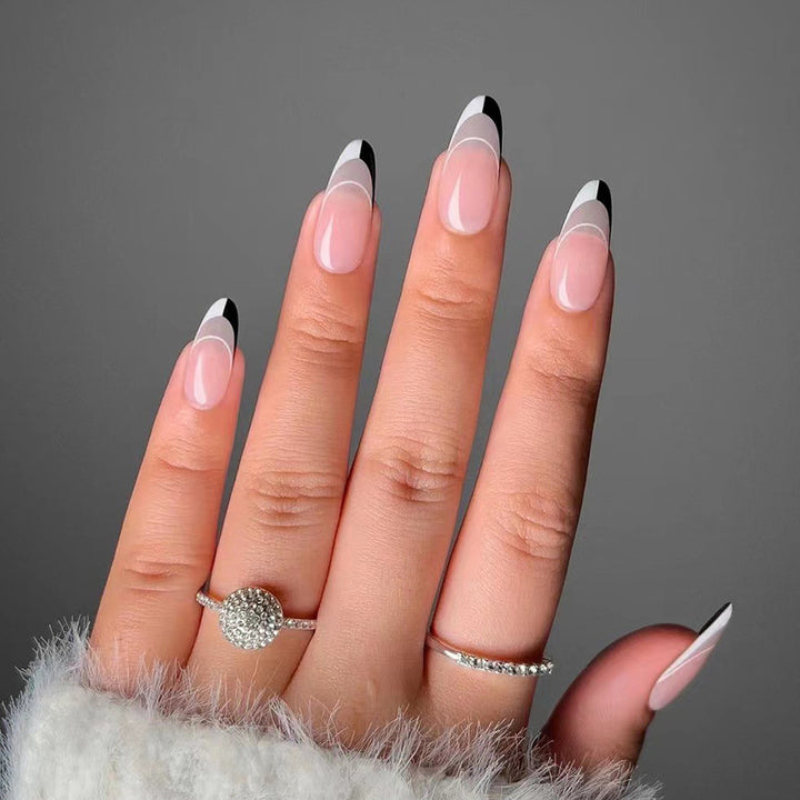 Artificial nail art with modern French-tip design Stornfield