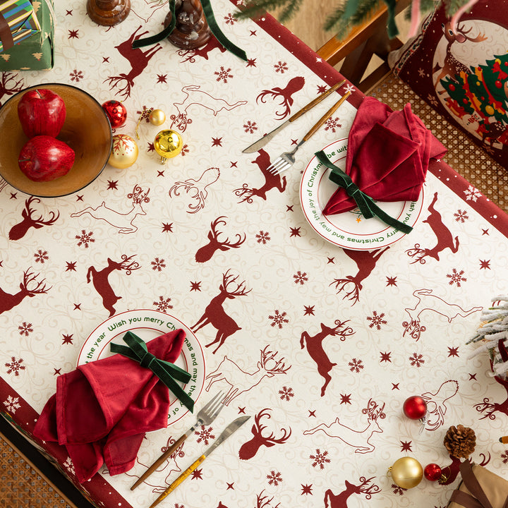 Christmas tablecloth made of cotton blend fabric with water-repellent surface and festive pattern Stornfield