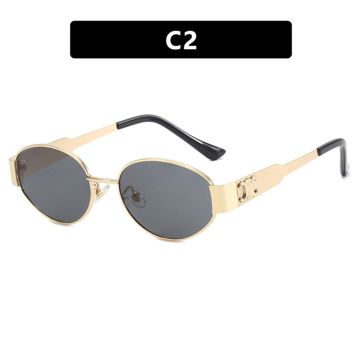 Ladies fashionable sunglasses in an elegant oval design with a sturdy metal frame Stornfield